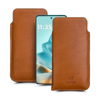 Футляр Stenk Elegance для Motorola Edge 60 Fusion Camel